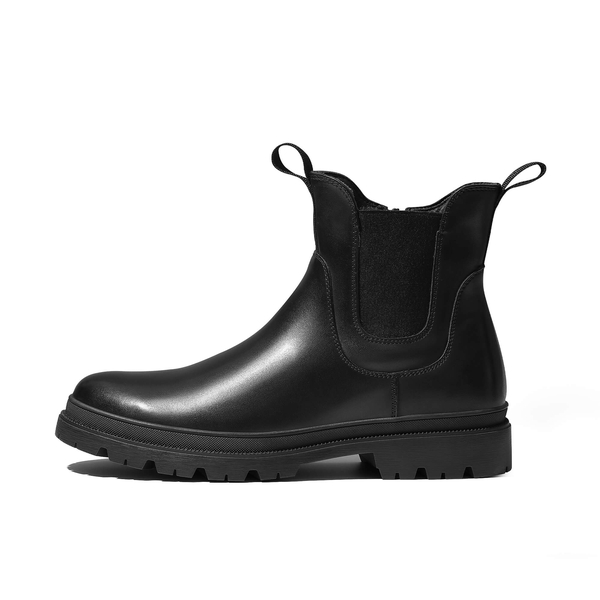 Men's  Vegan Leather Chelsea Boots - BLACK - 1
